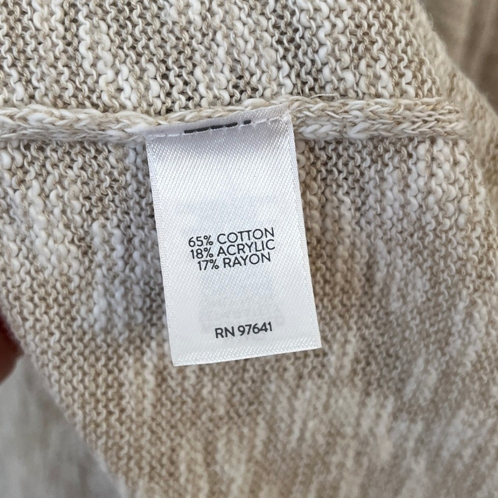 J Jill Purejill Long Cardigan Sweater Duster S One Button Oatmeal Marl Cotton - Picture 6 of 12